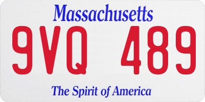 MA license plate 9VQ489