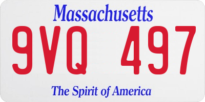 MA license plate 9VQ497