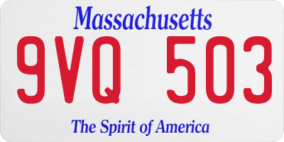 MA license plate 9VQ503