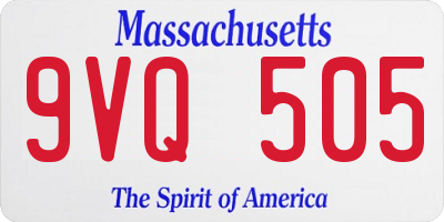 MA license plate 9VQ505