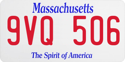 MA license plate 9VQ506