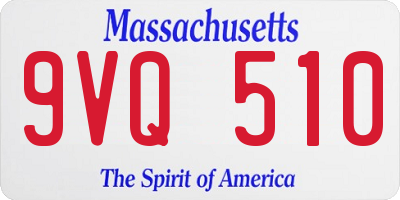 MA license plate 9VQ510