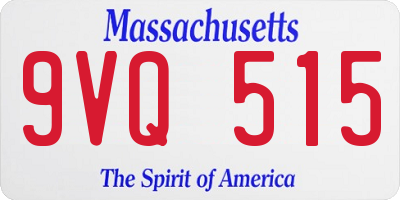 MA license plate 9VQ515