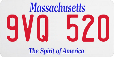 MA license plate 9VQ520