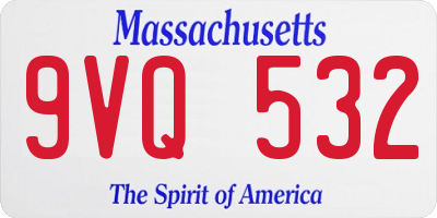 MA license plate 9VQ532
