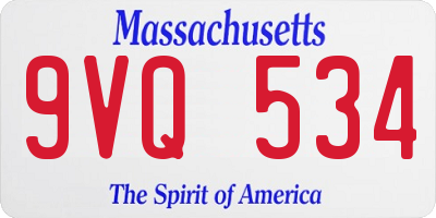 MA license plate 9VQ534