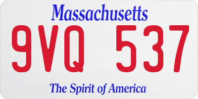MA license plate 9VQ537
