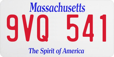 MA license plate 9VQ541