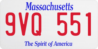 MA license plate 9VQ551