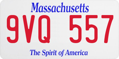 MA license plate 9VQ557