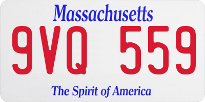 MA license plate 9VQ559