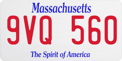 MA license plate 9VQ560