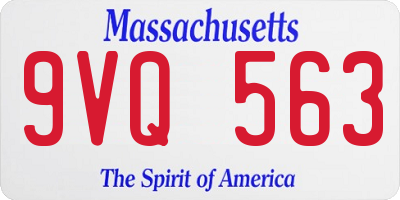 MA license plate 9VQ563