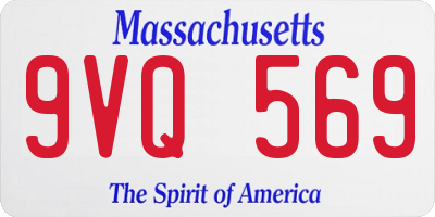 MA license plate 9VQ569