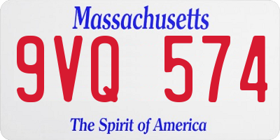 MA license plate 9VQ574