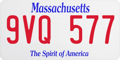 MA license plate 9VQ577
