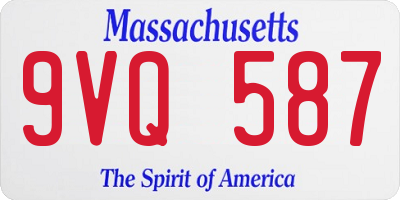 MA license plate 9VQ587