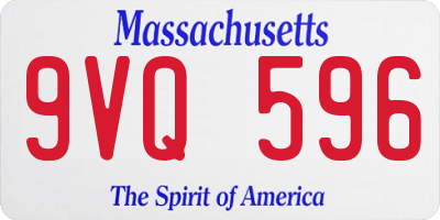 MA license plate 9VQ596