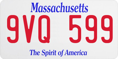 MA license plate 9VQ599
