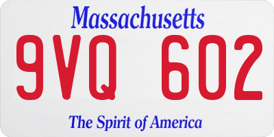 MA license plate 9VQ602