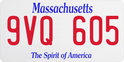 MA license plate 9VQ605