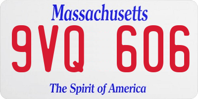 MA license plate 9VQ606
