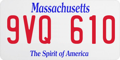 MA license plate 9VQ610