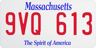 MA license plate 9VQ613