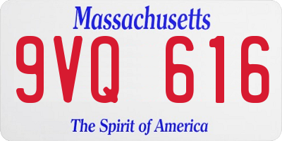 MA license plate 9VQ616