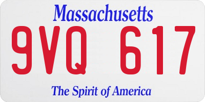 MA license plate 9VQ617
