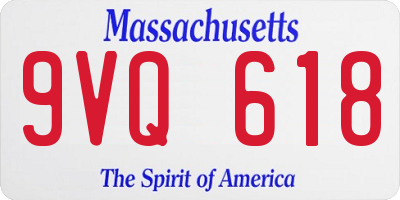 MA license plate 9VQ618