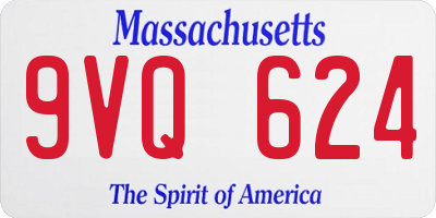 MA license plate 9VQ624
