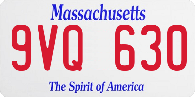 MA license plate 9VQ630
