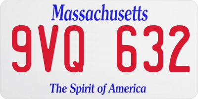 MA license plate 9VQ632