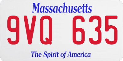 MA license plate 9VQ635