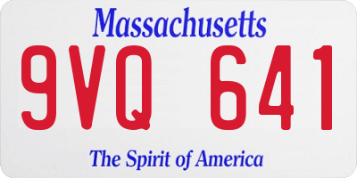 MA license plate 9VQ641