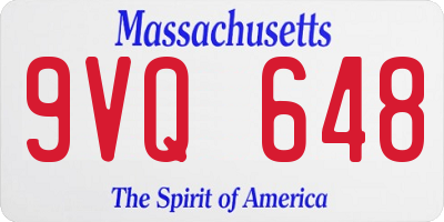 MA license plate 9VQ648