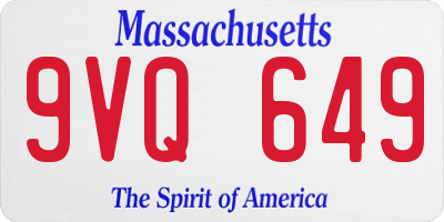 MA license plate 9VQ649