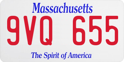 MA license plate 9VQ655