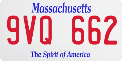 MA license plate 9VQ662