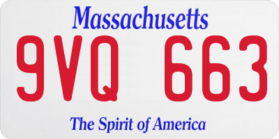 MA license plate 9VQ663