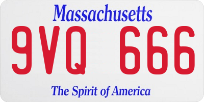 MA license plate 9VQ666