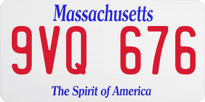 MA license plate 9VQ676