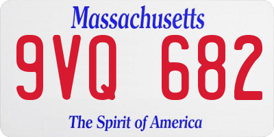 MA license plate 9VQ682