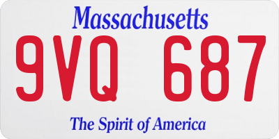MA license plate 9VQ687
