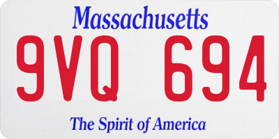 MA license plate 9VQ694