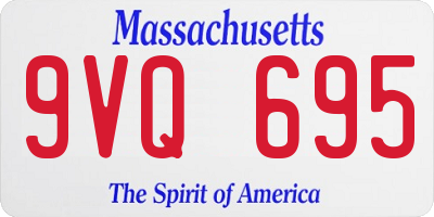 MA license plate 9VQ695