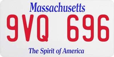MA license plate 9VQ696