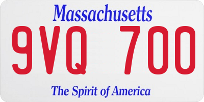 MA license plate 9VQ700