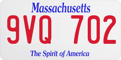 MA license plate 9VQ702
